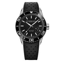 Load image into Gallery viewer, Freelancer Men's Steel Black Rubber Strap Diver Watch