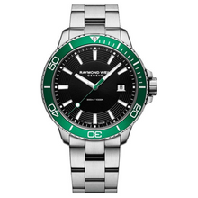 Load image into Gallery viewer, Tango Men's Steel Black and Green Diver Quartz Watch
