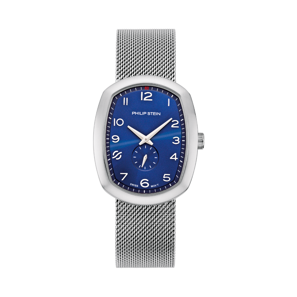 Modern Large Stainless Steel Blue Dial Watch