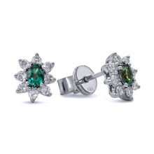 Load image into Gallery viewer, Alexandrite and Diamond Cluster Studs
