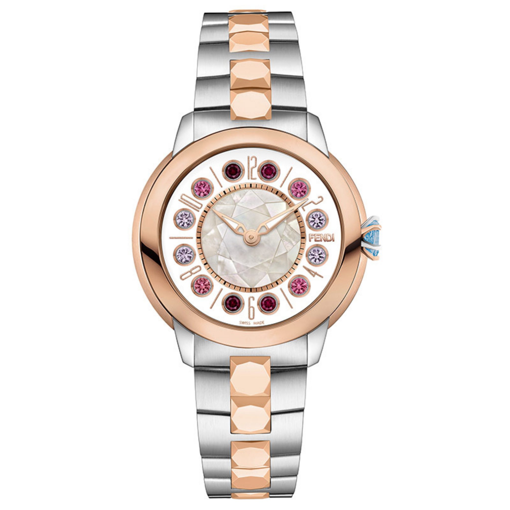 FENDI アナログ時計 ローズゴールド Fendi IShine Rotating Gemstones Watch, 33mm – Gold Mine Duty