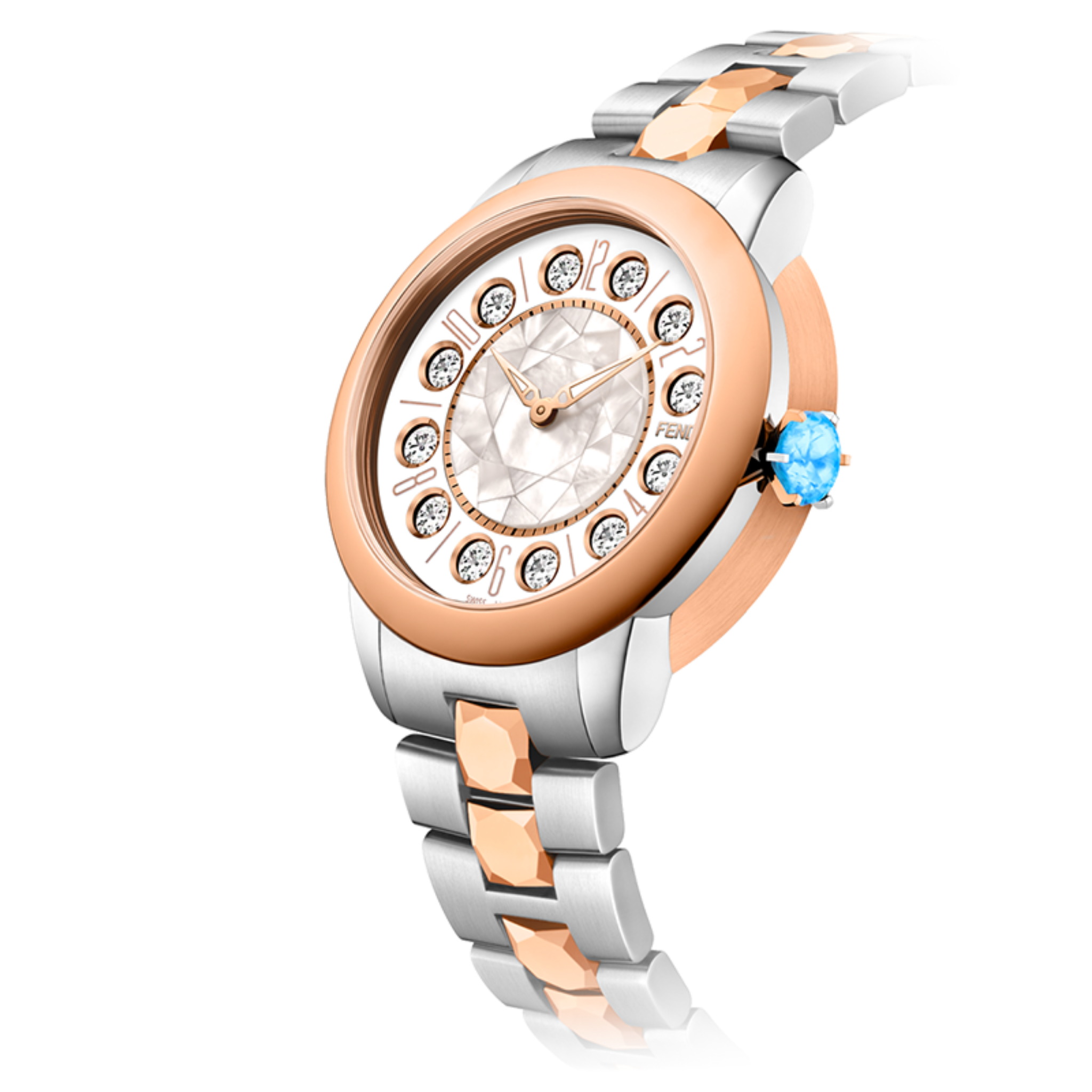 Fendi IShine Rotating Gemstones Watch, 33mm – Gold Mine Duty  display picture 3