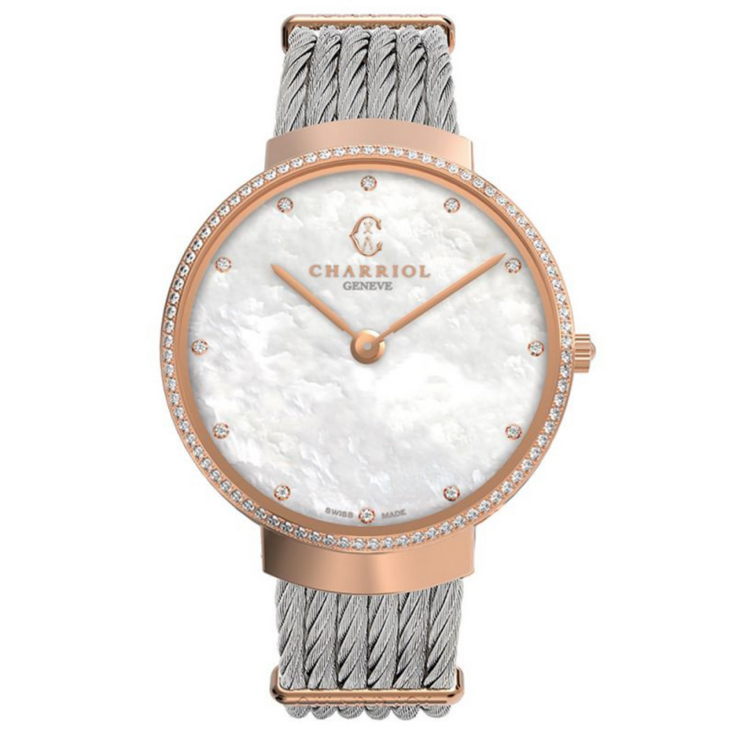 Slim 34 Steel Rose Gold Plated Watch