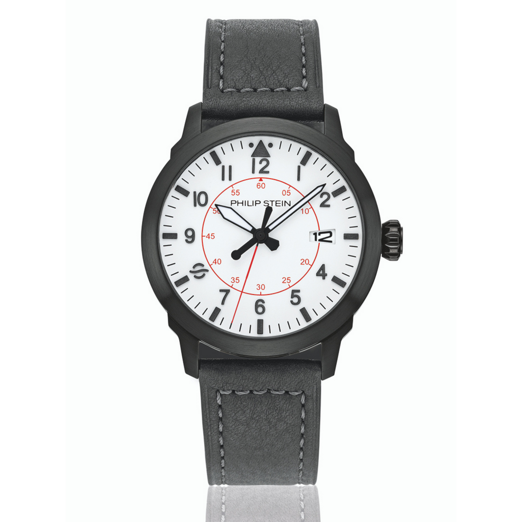 Skyfinder 43mm White Dial Black Plated Watch