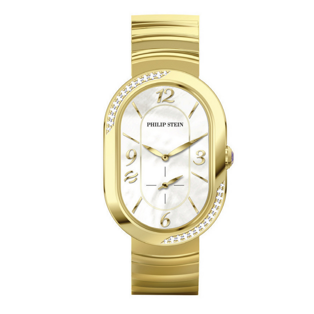 Modern Mini Gold PVD White Dial Diamond Watch