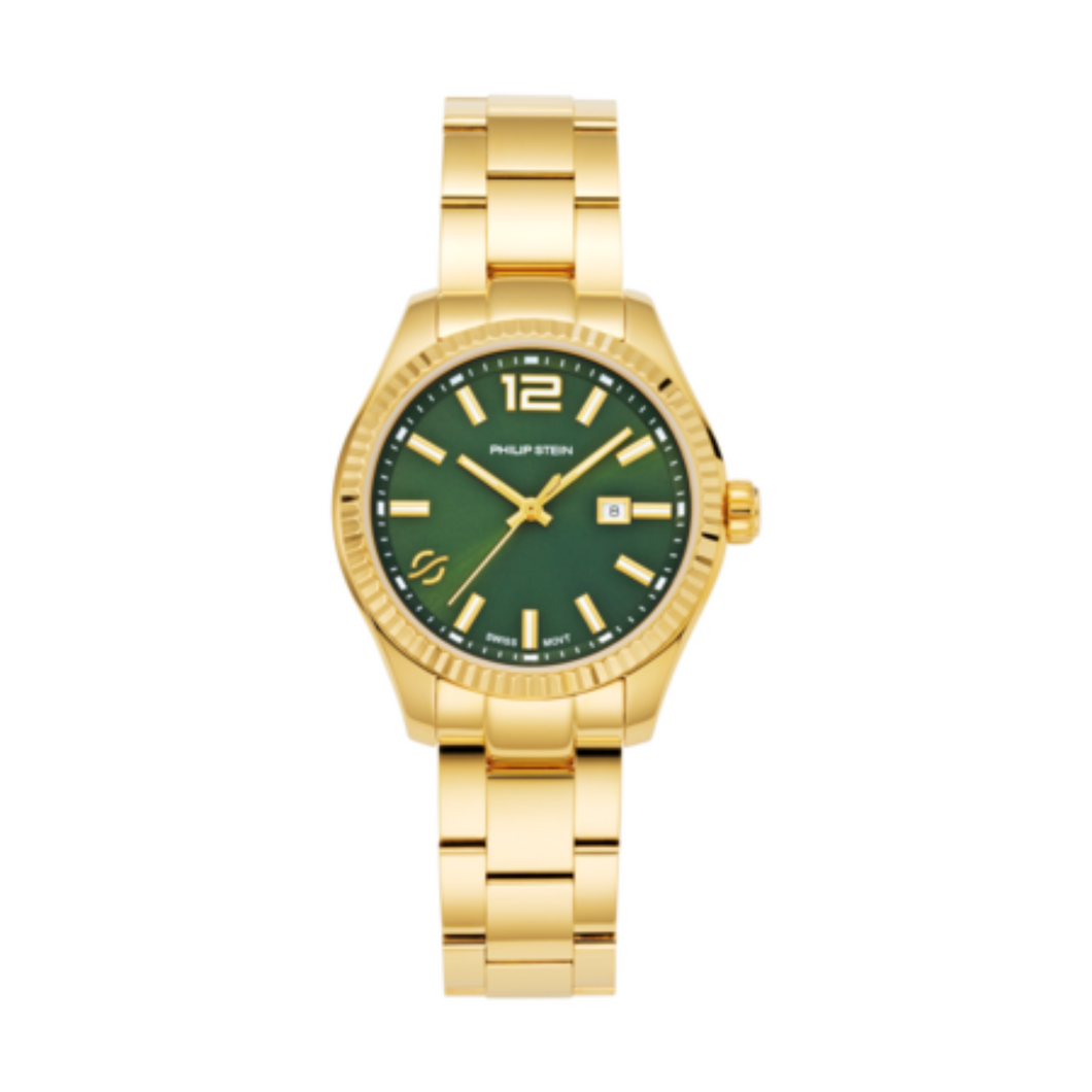Traveler 36mm Gold PVD Green Dial Watch