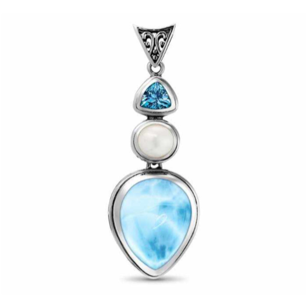 Azure Pear Necklace