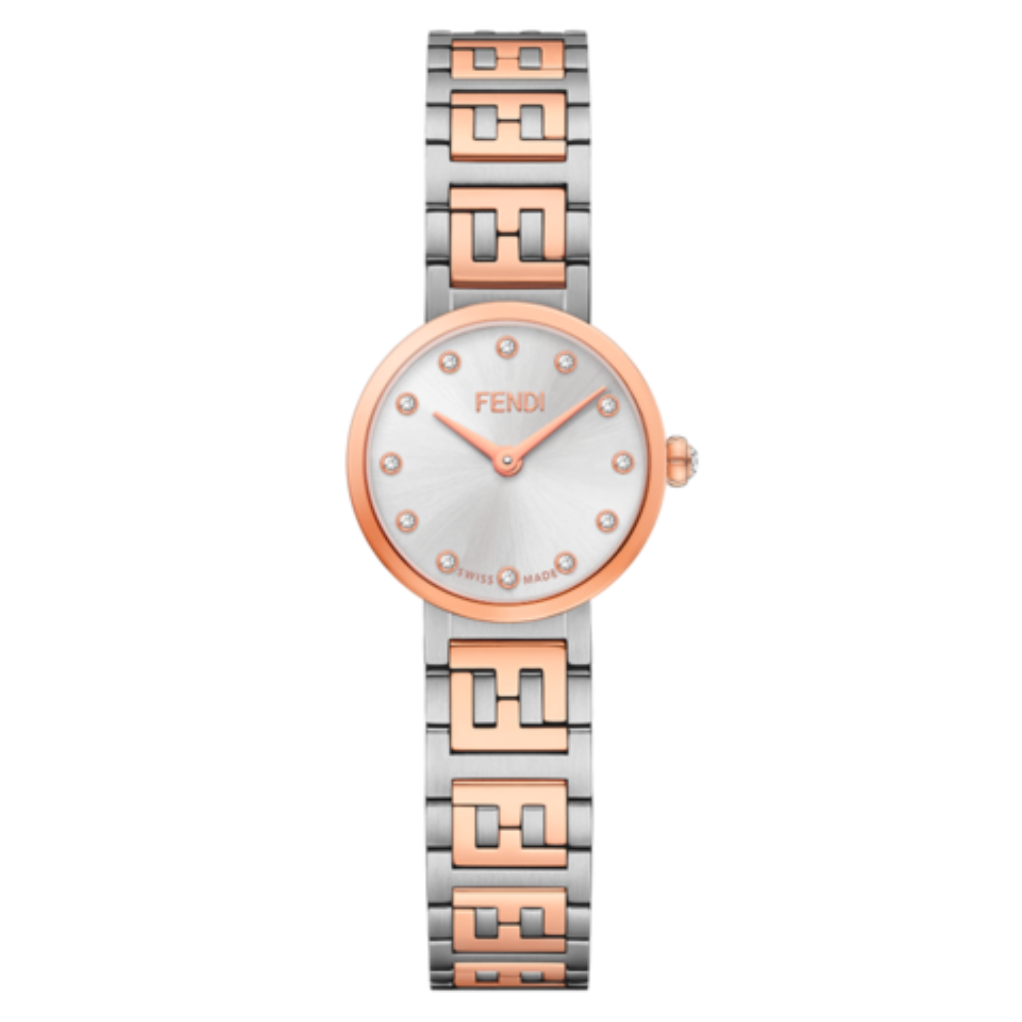 Forever Fendi Stainless Steel and Rose Gold 19mm Watch – Gold Mine Forever Fendi Stainless Steel and Rose Gold 19mm Watch – Gold Mine