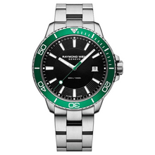 Load image into Gallery viewer, Tango Men&#39;s Steel Black and Green Diver Quartz Watch
