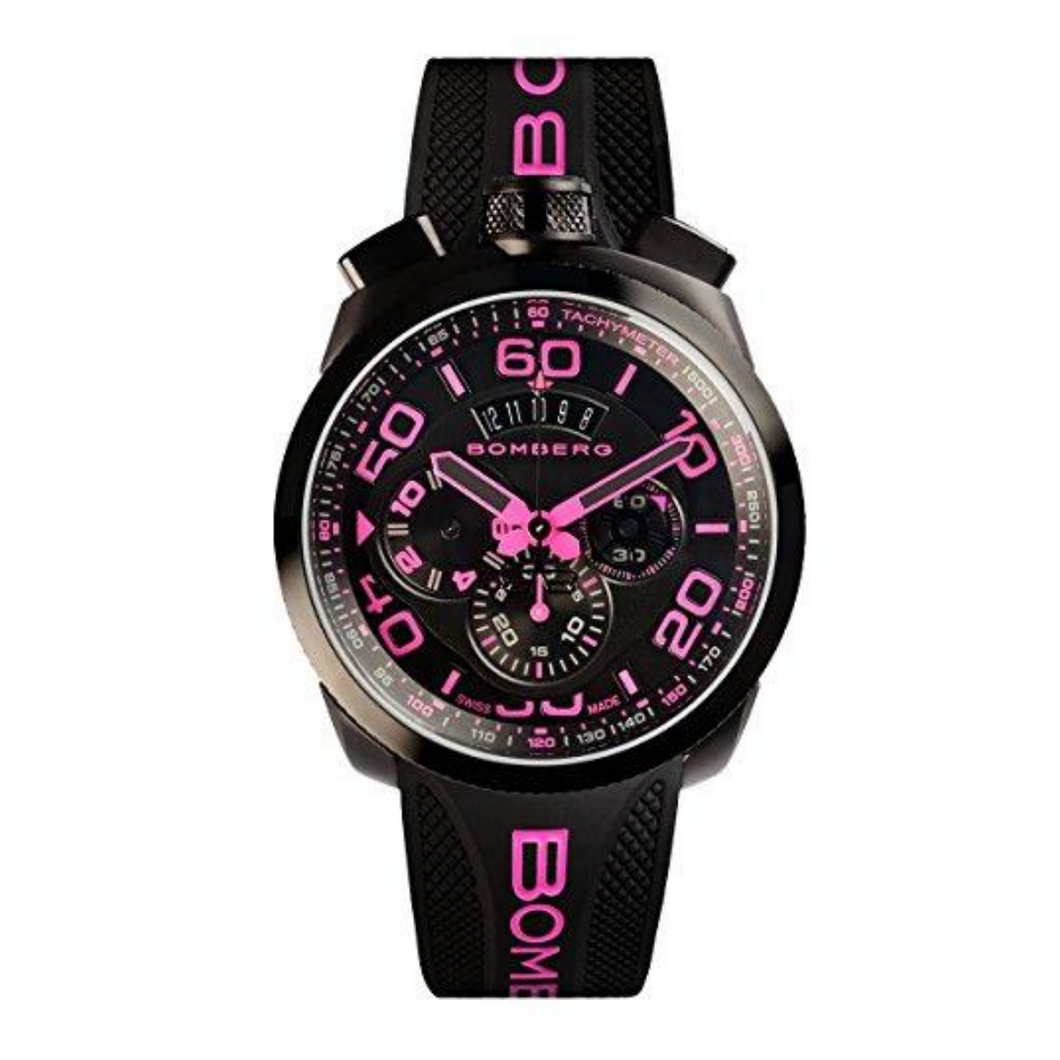 Bolt-68 Black & Neon Pink Watch
