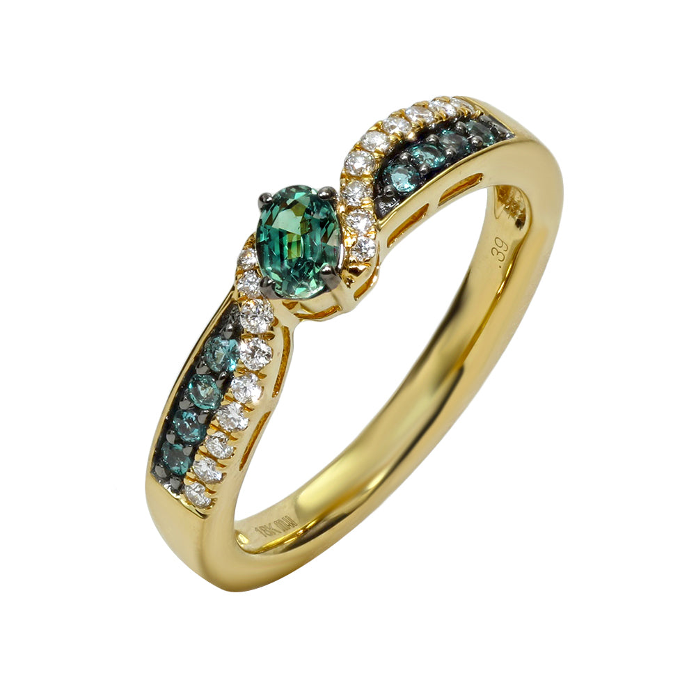 Alexandrite and Diamond Yellow Gold Ring – Gold Mine Duty Free
