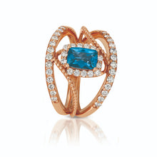 Load image into Gallery viewer, Le Vian 14k Stawberry Gold Deep Sea Blue Topaz Fashion Ring
